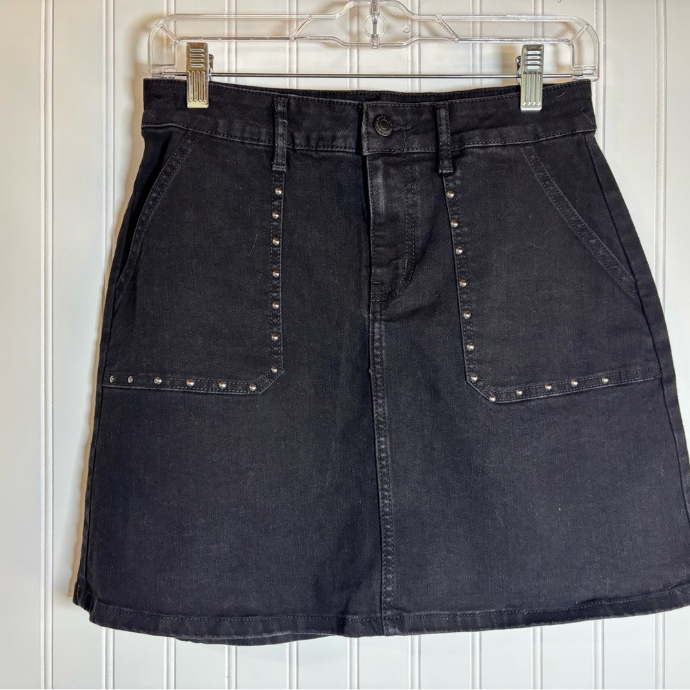 Women's Marc New York Black Denim Studded A Line Skirt Size 4